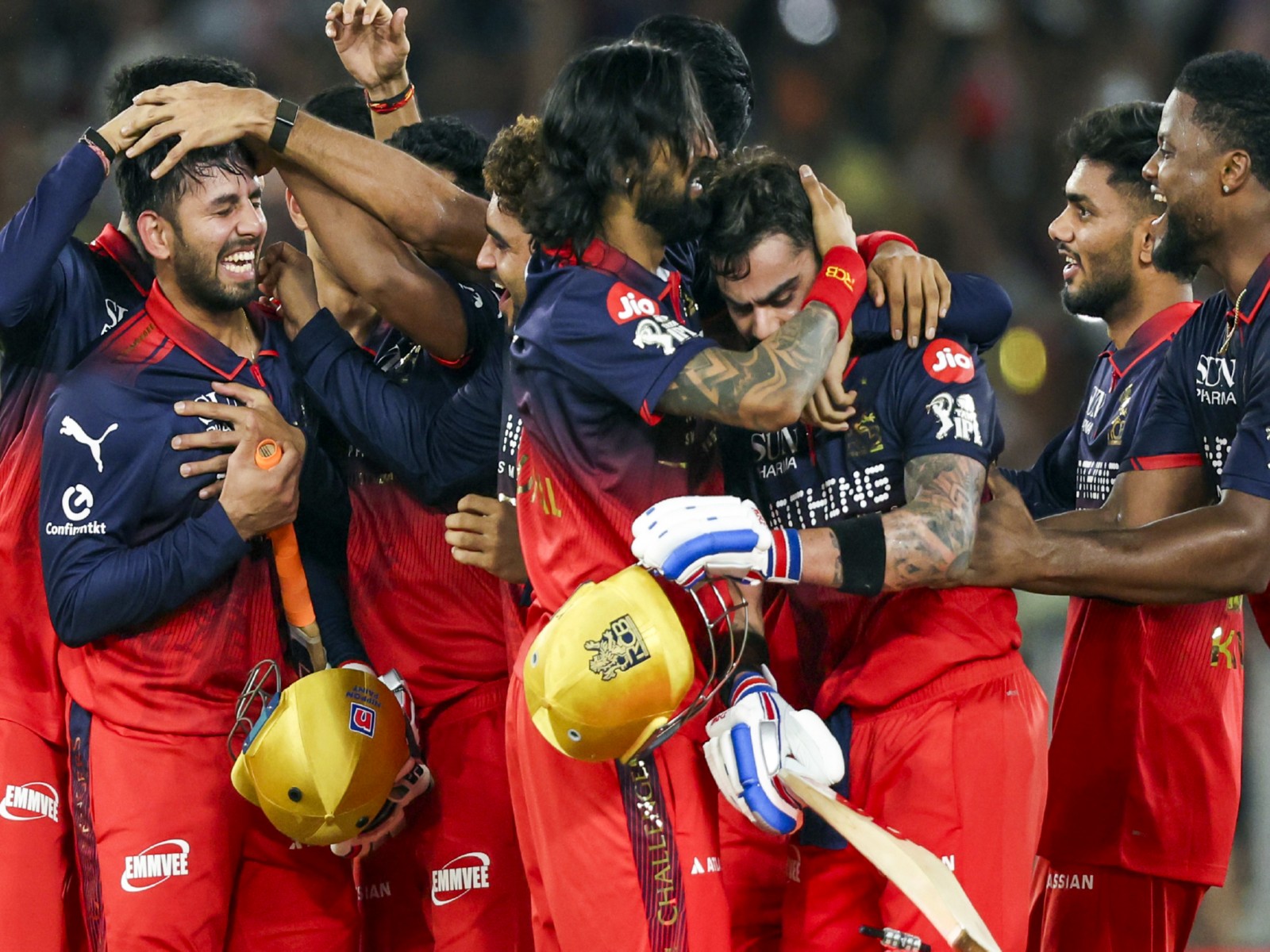RCB celebrate after sealing the title. (Photo: ANI)