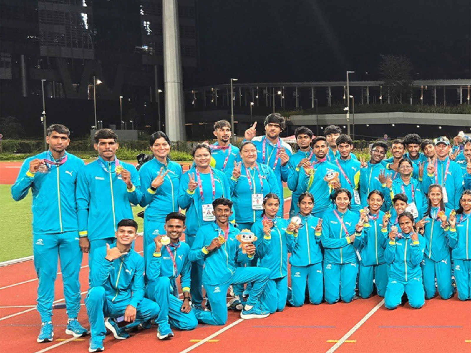 Indian contingent. (Photo:X/@afiindia) 