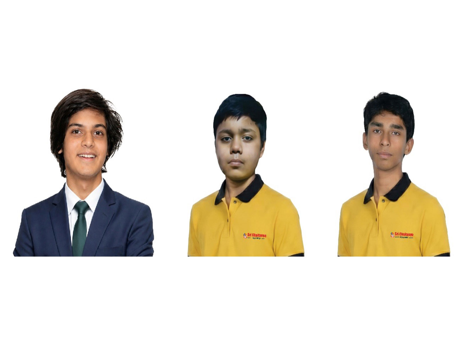 From left to right: Infinity Learn & Sri Chaitanya Academy's JEE Advanced 2026 top performers - Jai Somani (AIR 377), Shashank Maurya (AIR 500), and Nishank Vyas (AIR 769).