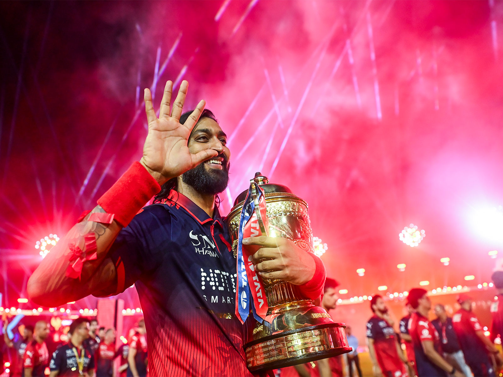 RCB all-rounder Krunal Pandya with IPL 2026 title (Photo: ANI)