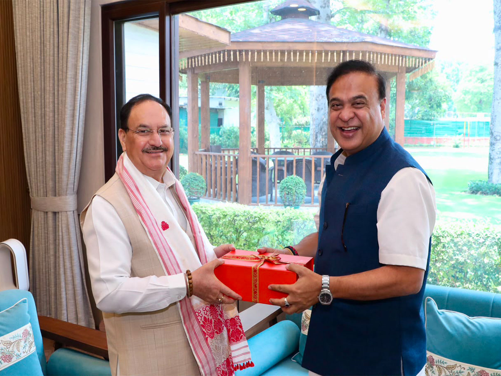Assam CM Himanta Biswa Sarma meets Union Health Minister J.P. Nadda in New Delhi (Photo/@himantabiswa)