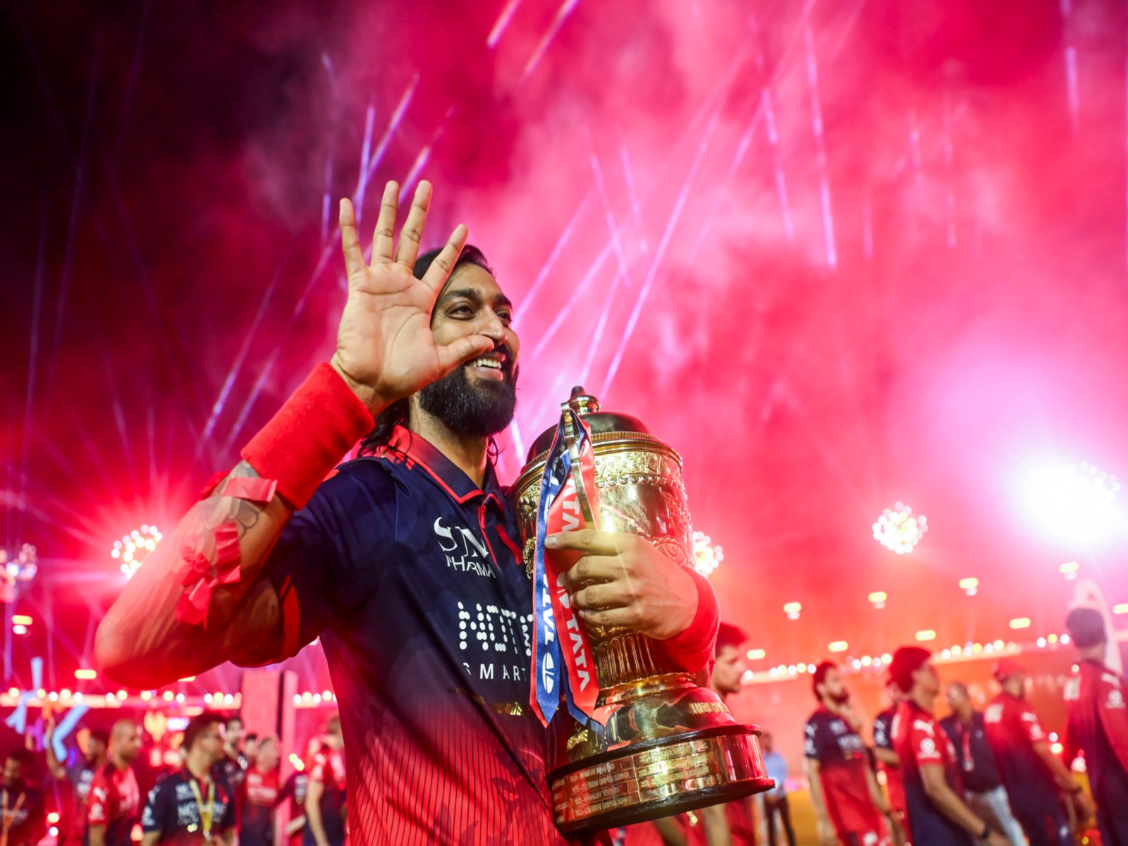 Krunal Pandya with IPL 2026 title trophy (Photo: ANI)