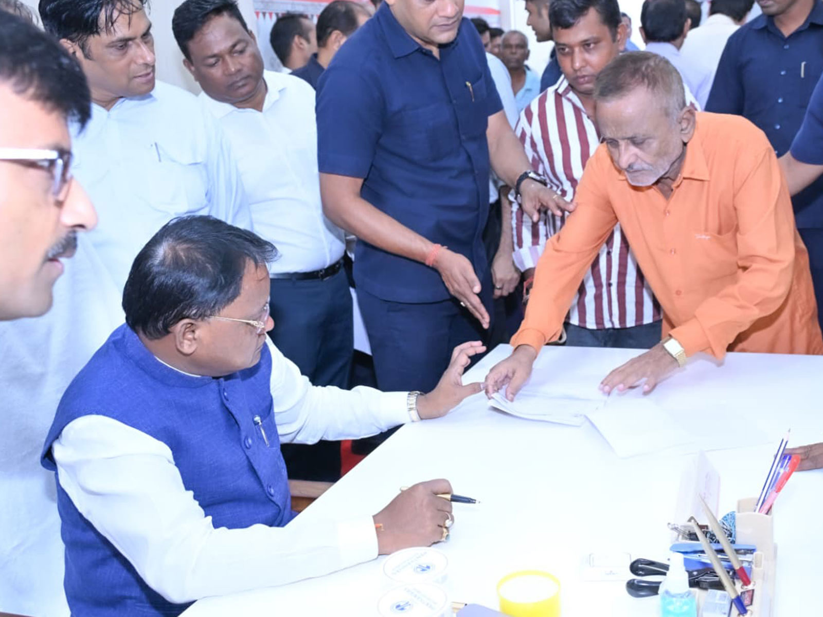 Odisha CM Mohan Charan Majhi holds 18th public grievance hearing (Photo:X/@MohanMOdisha)