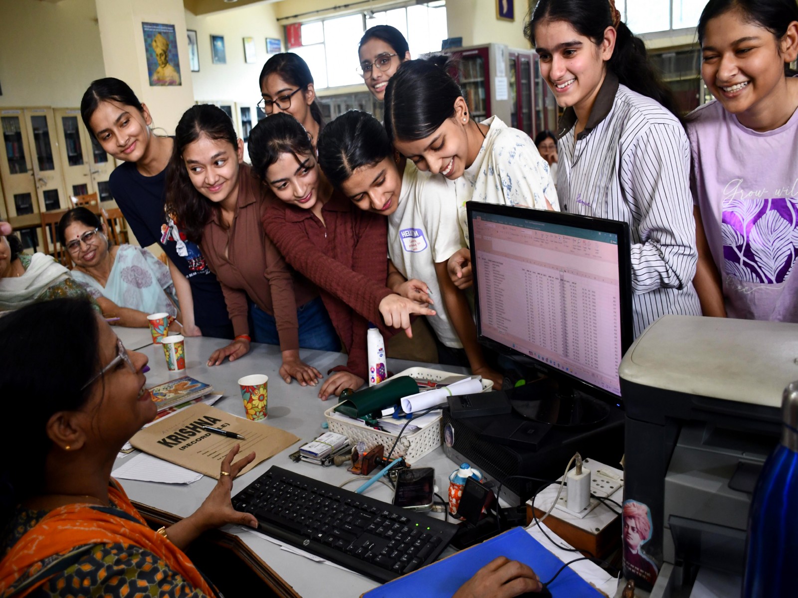 Students check their results after CBSE announcement (File photo/ANI)