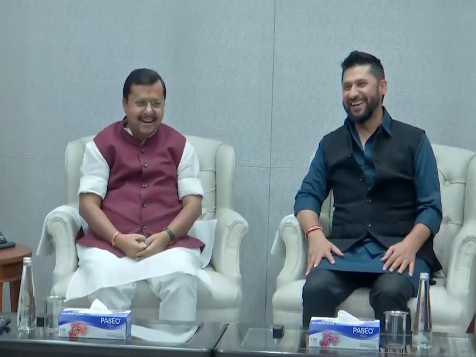 BJP national president Nitin Nabin and Nepal's ruling party RSP president Rabi Lamichhane (Photo/ANI)