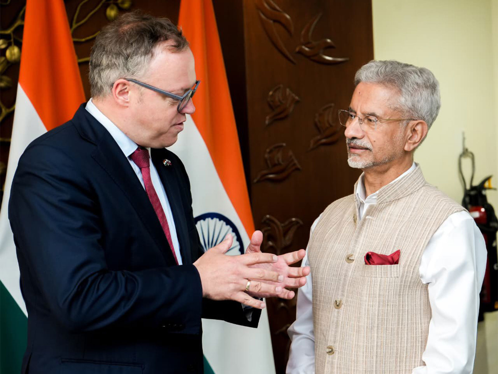 External Affairs Minister S Jaishankar holds talks with  Thuringia Minister-President Mario Voigt (Photo/X/@DrSJaishankar)