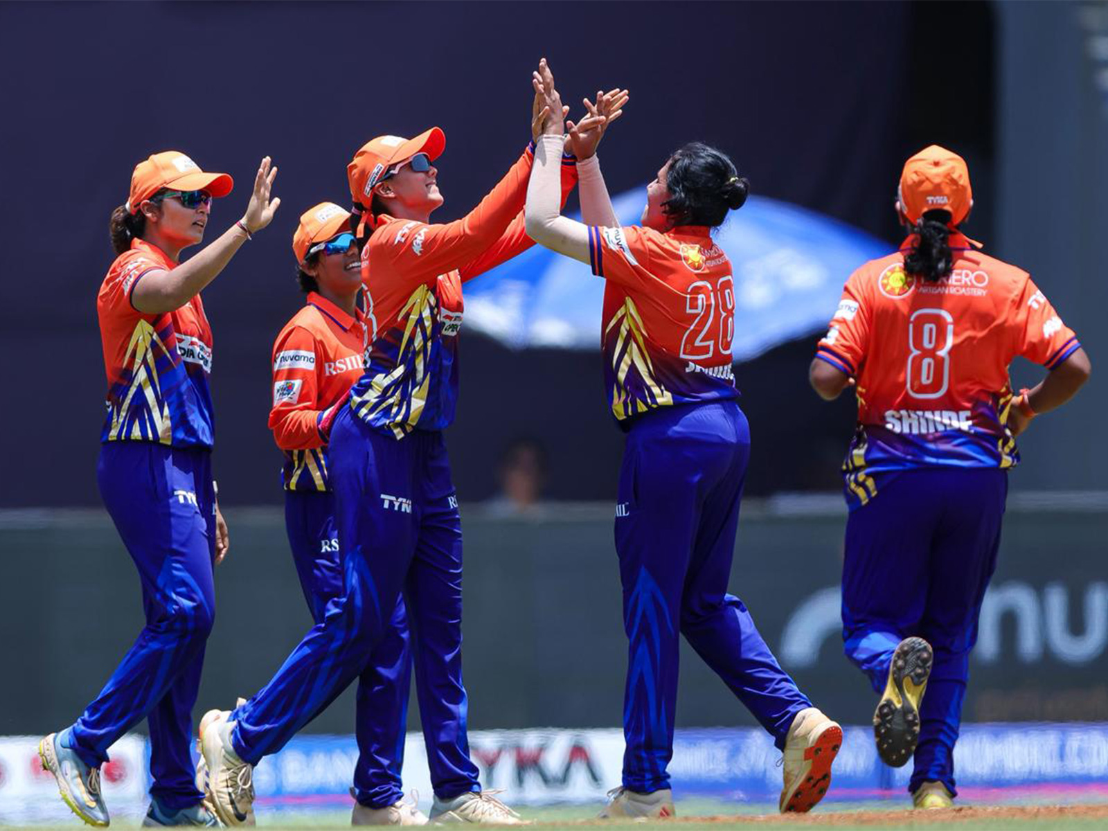 SOBO Mumbai Falcons players celebrating (Photo: Women's T20 League)