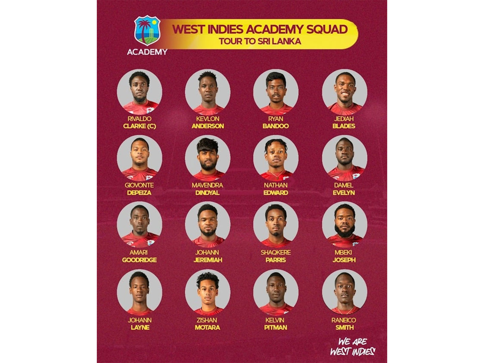 West Indies Academy for Sri Lanka Tour (Image: CWI media)