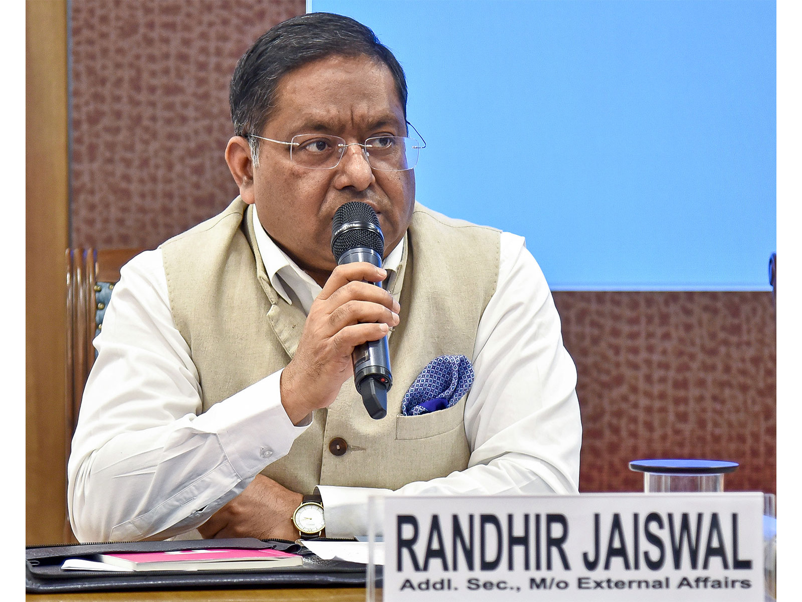 Official Spokesperson for the Ministry of External Affairs, Randhir Jaiswal (Photo/ANI)