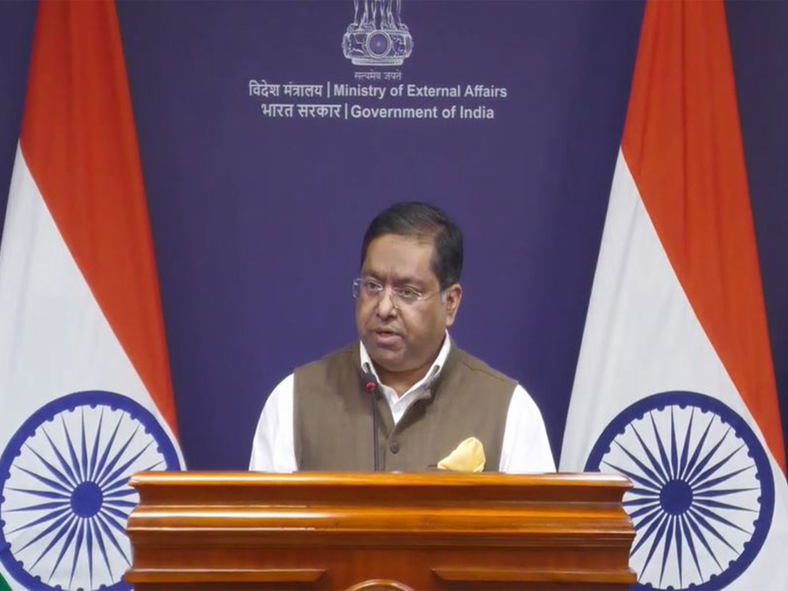 MEA Spokesperson Randhir Jaiswal (Photo/YouTube@Ministry of External Affairs, India)