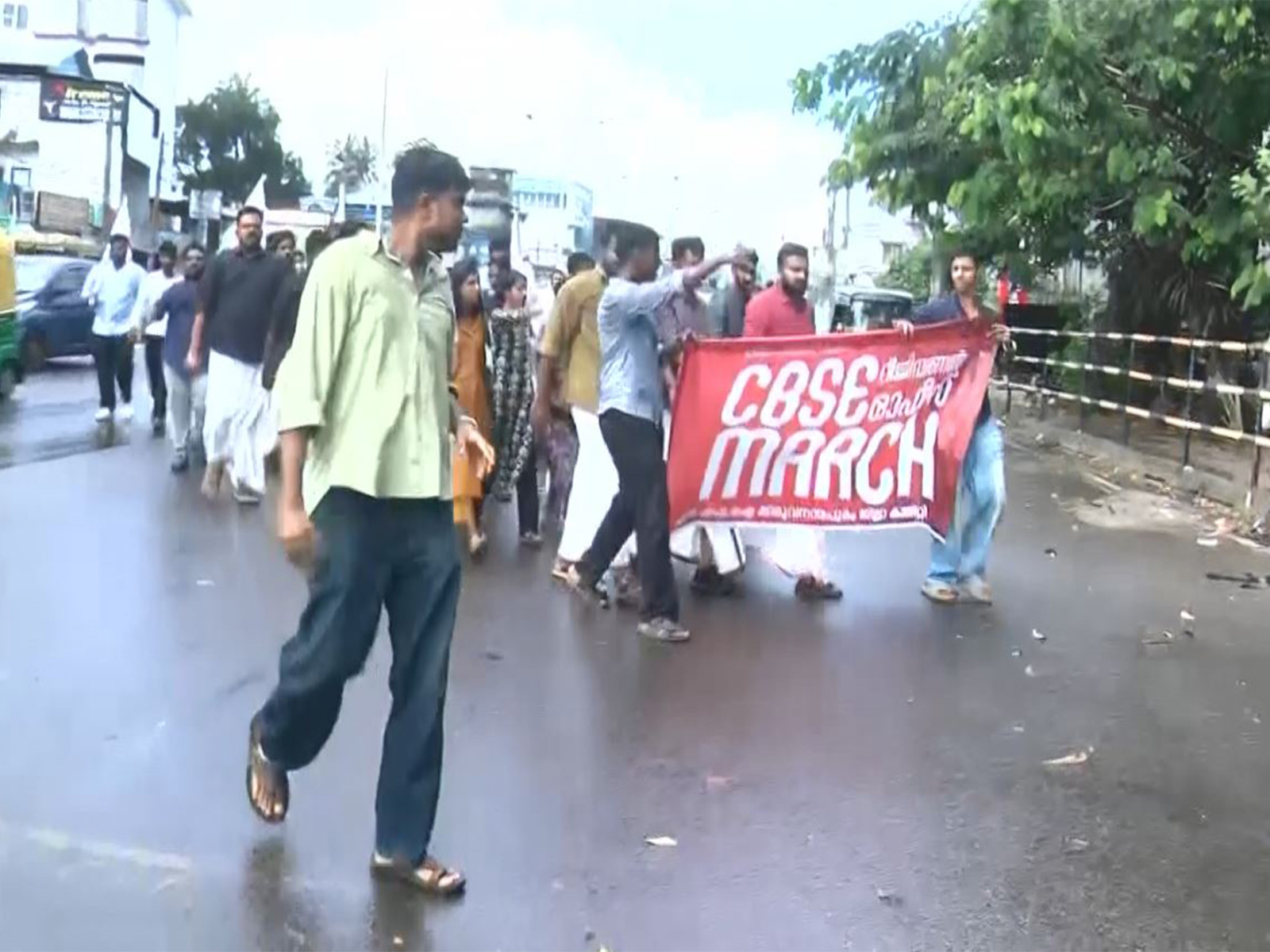 SFI activists march to CBSE Regional office in Thiruvananthapuram (Photo/ANI)