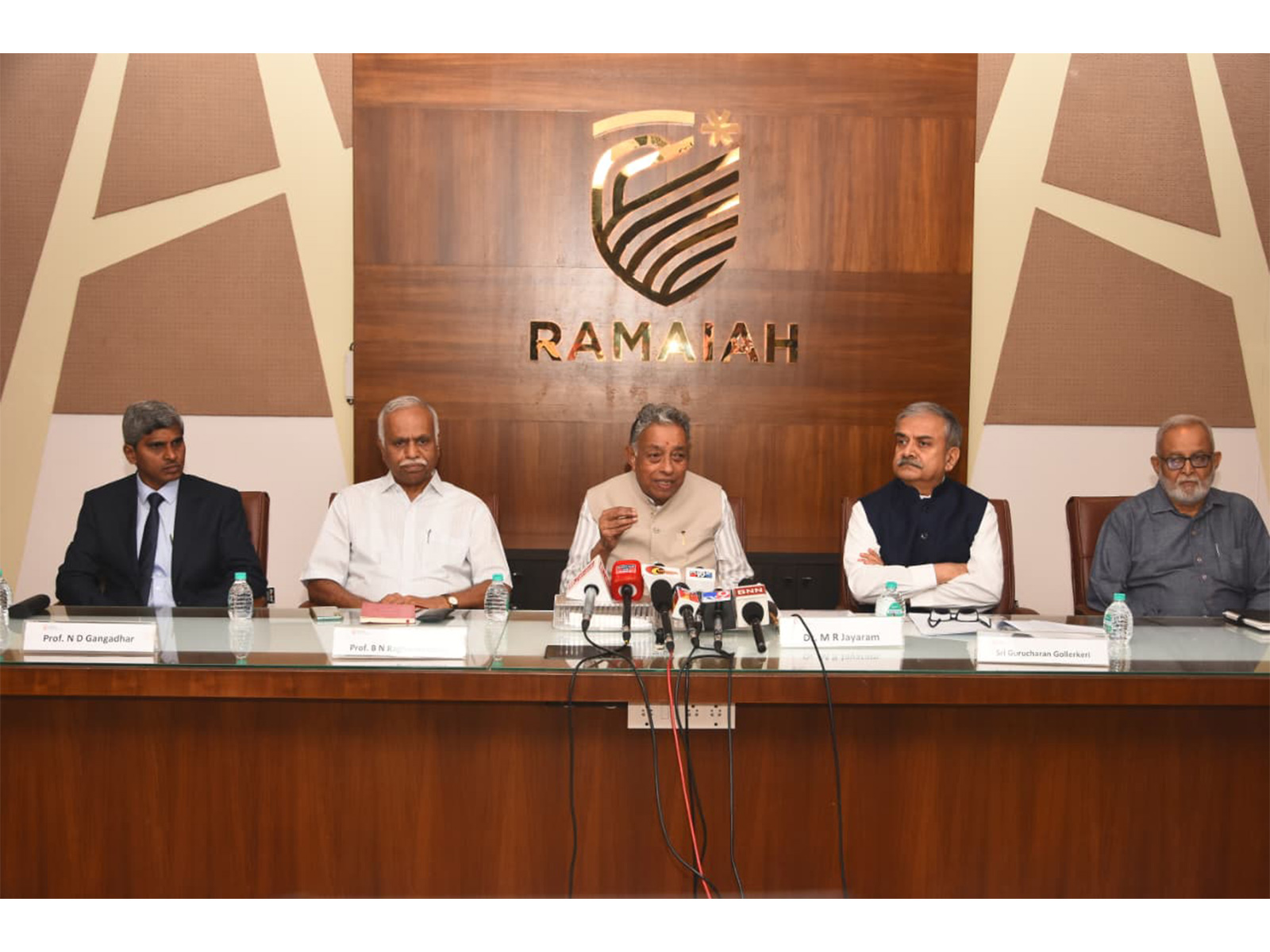 Dr. M. R. Jayaram, Chancellor, RISM, and other RISM members addressed a press meet organized on Monday, 1st June 2026 at the Ramaiah Institute of Science and Management, Bengaluru