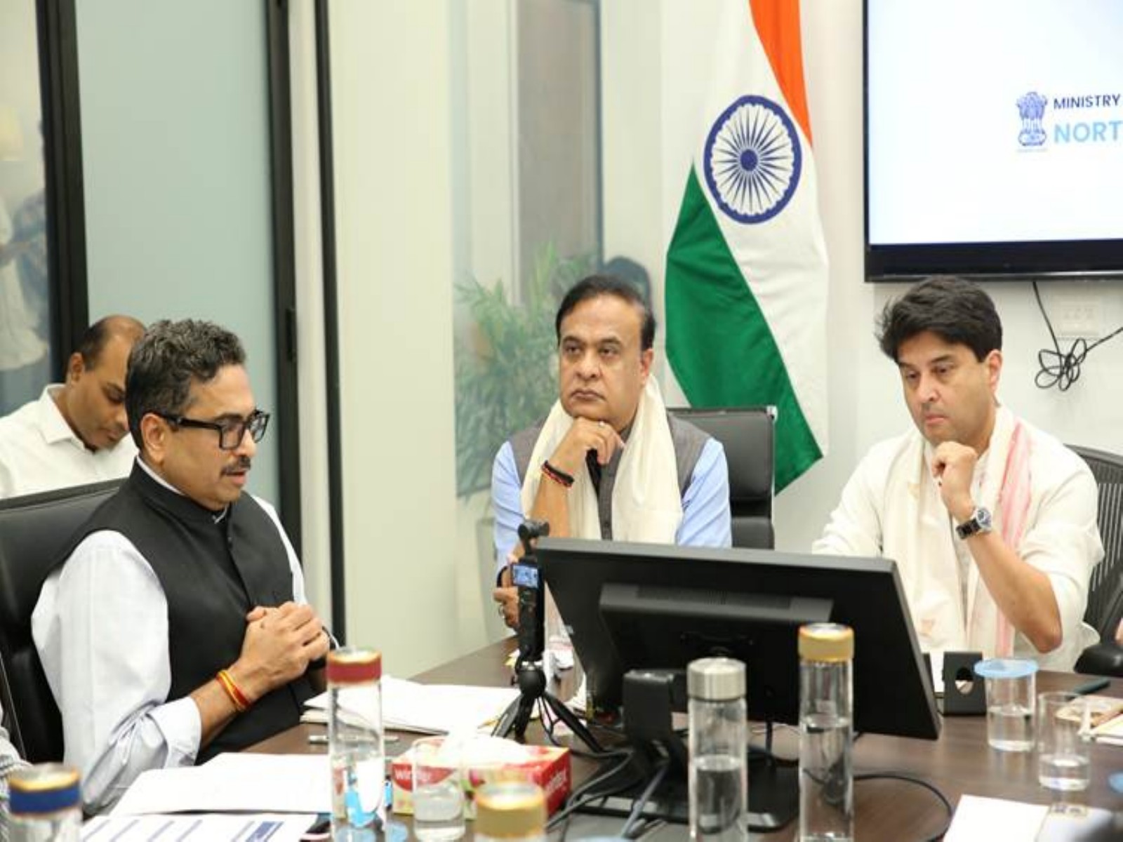 Union Minister for Development of North Eastern Region (MDoNER), Jyotiraditya M Scindia and Assam CM Himanta Biswa Sarma (Photo/PIB)