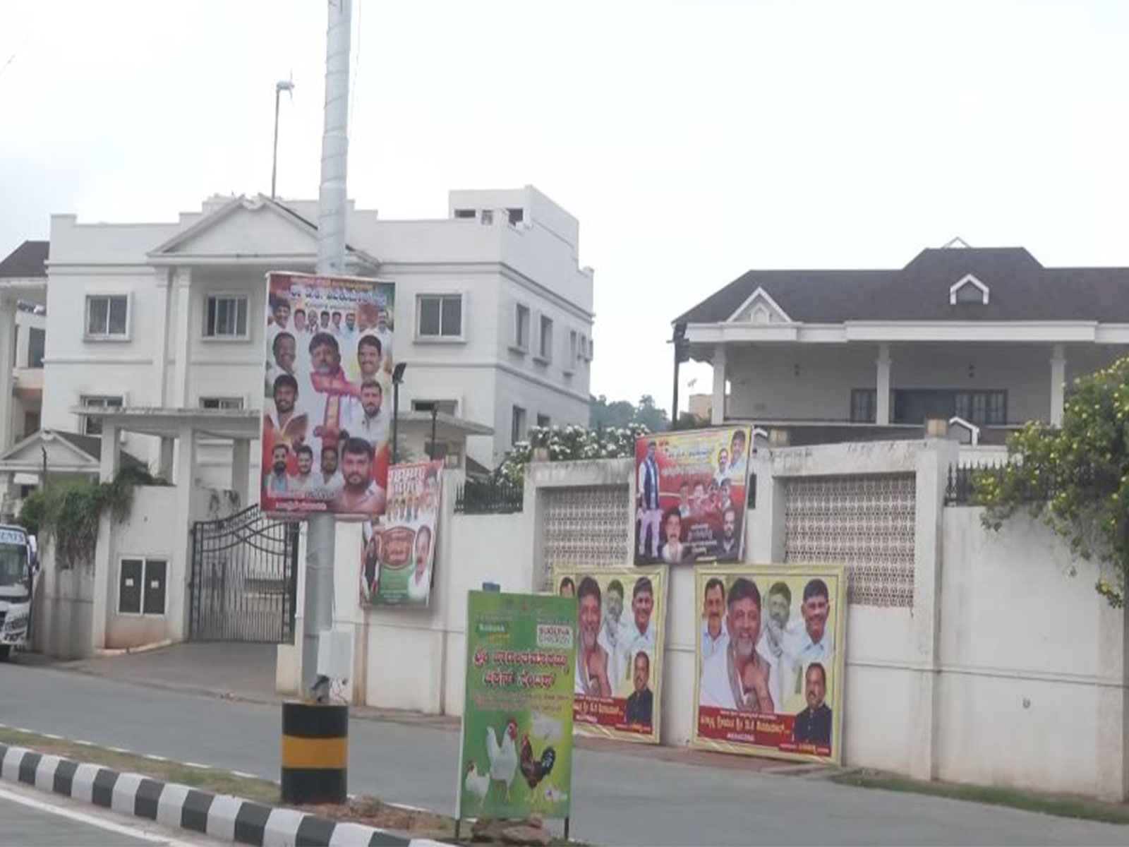 Banners and cutouts congratulating Karnataka CM designate DK Shivakumar put up around his residence in Kanakapura Assembly constituency area (Photo/ANI)