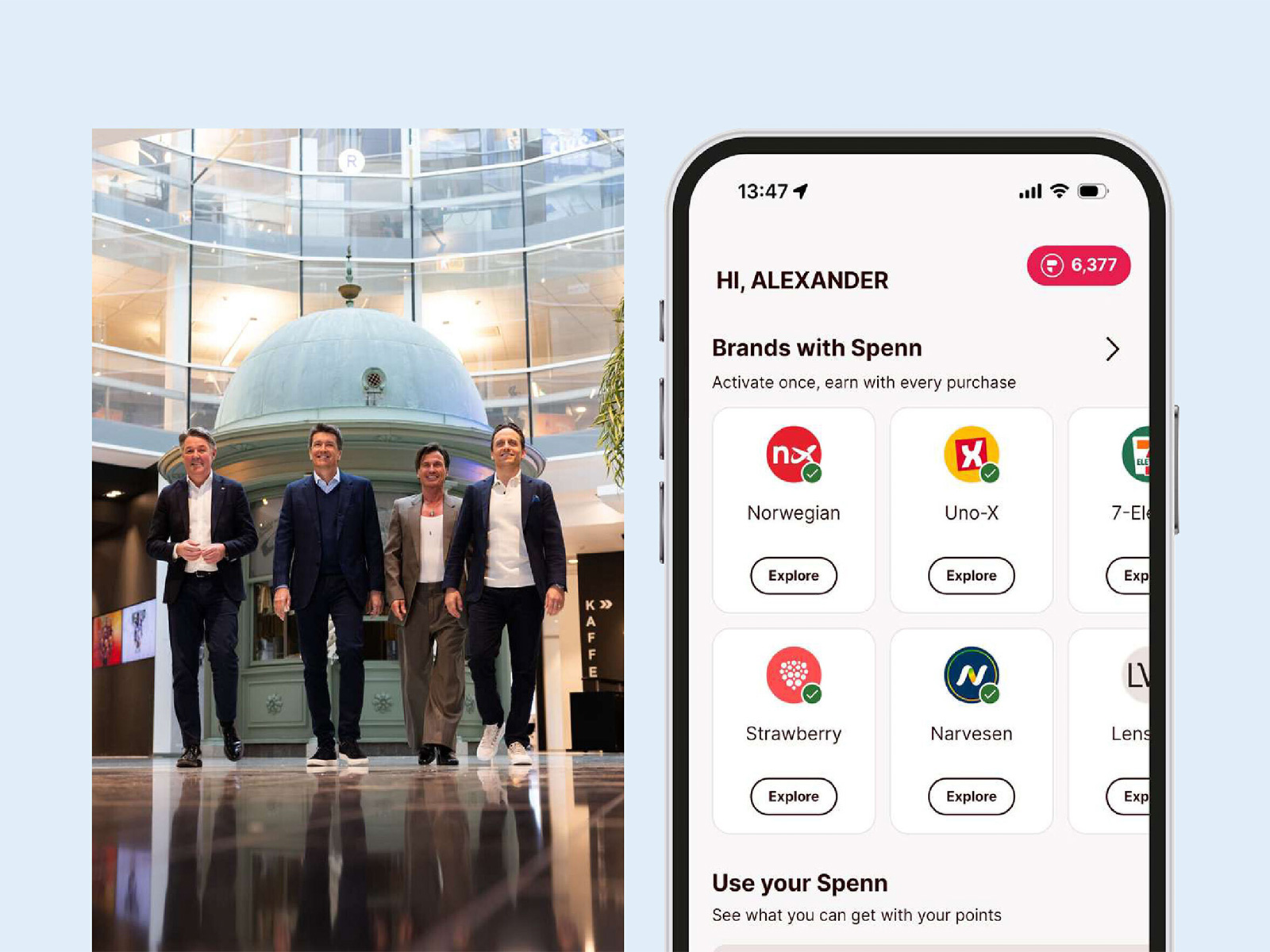 From left to right: Geir Karlsen, CEO, Norwegian; Ole Robert Reitan, CEO, Reitan Retail; Petter Stordalen, Owner, Strawberry Group; Christoffer Sundby, CEO, Spenn Group