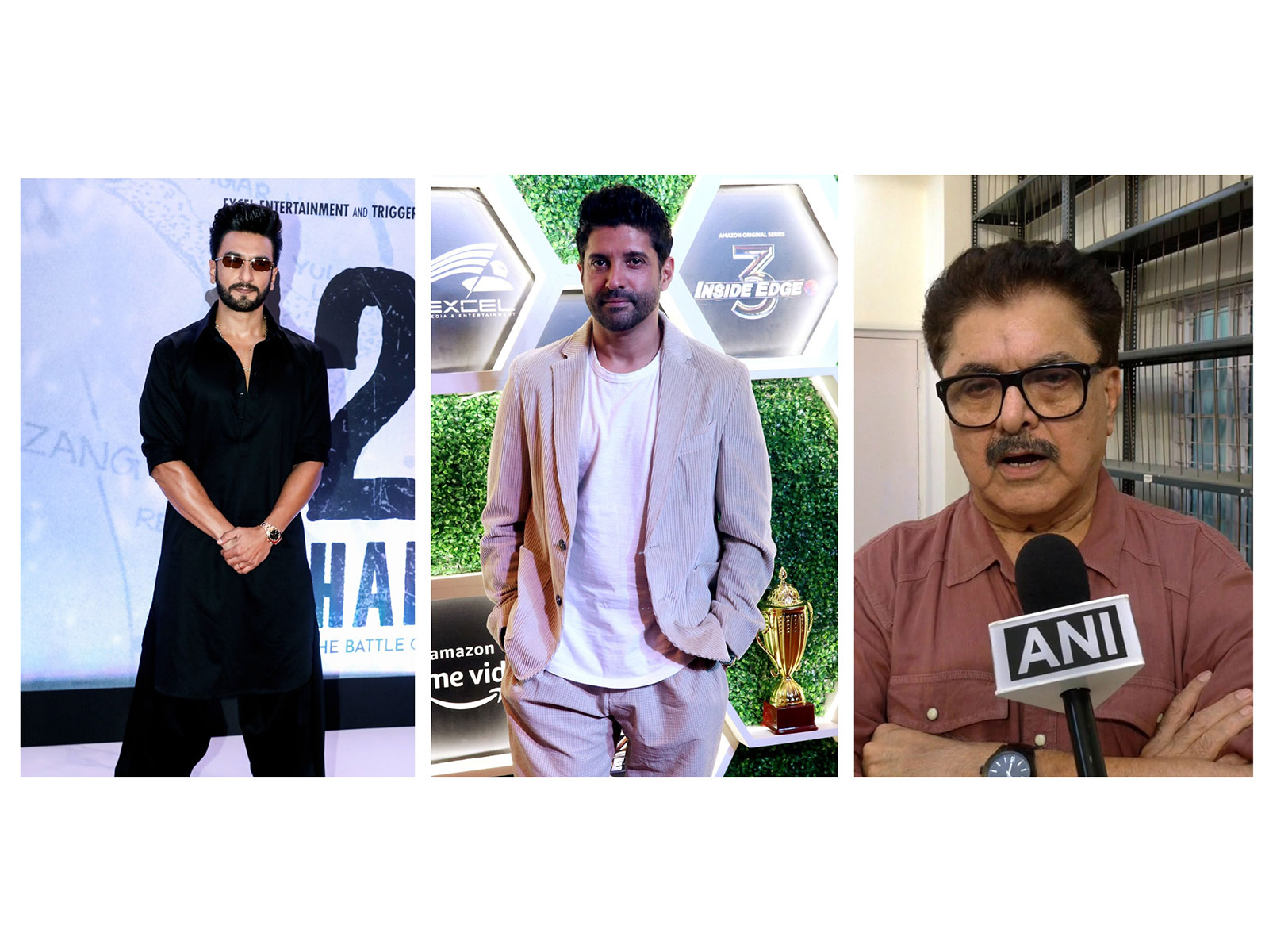 Ranveer Singh, Farhan Akhtar, Ashoke Pandit (Image source/ANI)