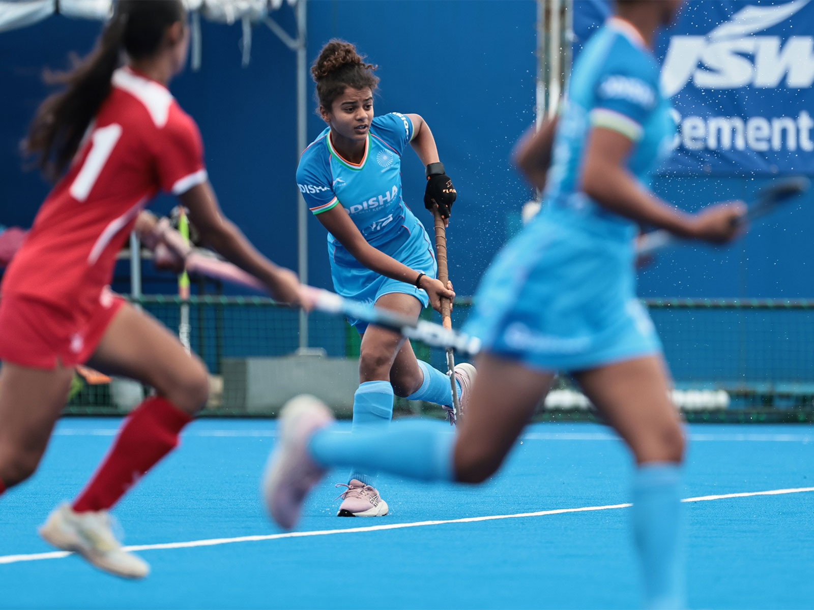 India and Singapore Women's U18 hockey team in action (Photo: Asian Hockey Federation)