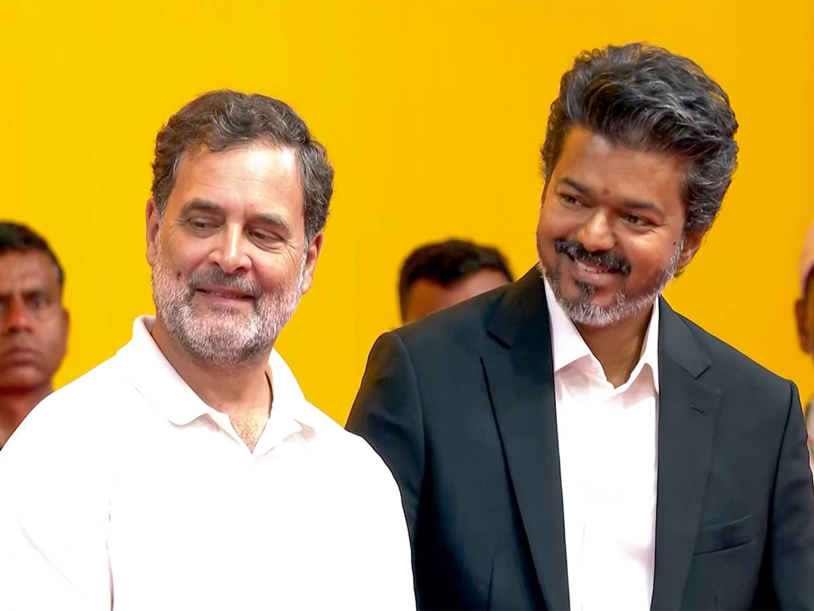 Tamill Nadu CM Vijay with Lok Sabha Leader of Opposition Rahul Gandhi (File Photo/ANI)