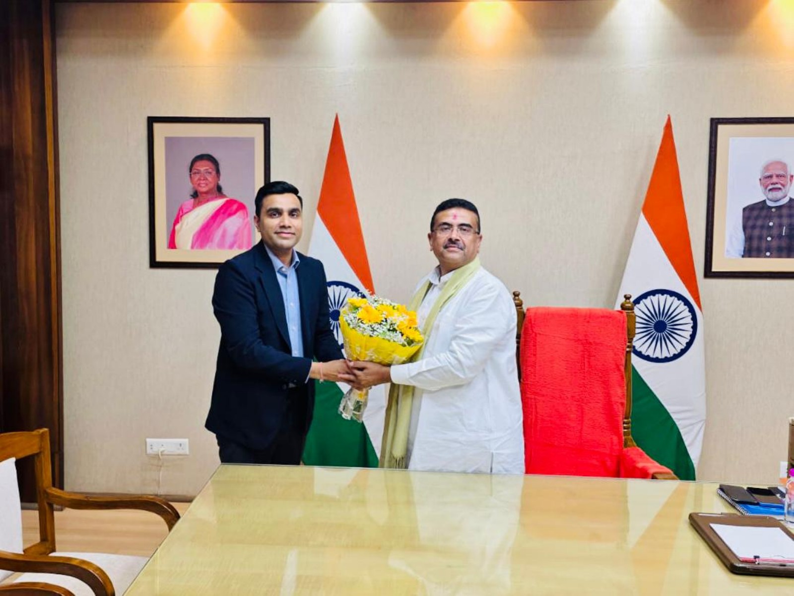 West Bengal CM Suvendu Adhikari meets Karan Adani at State Secretariat (Photo/CMO)