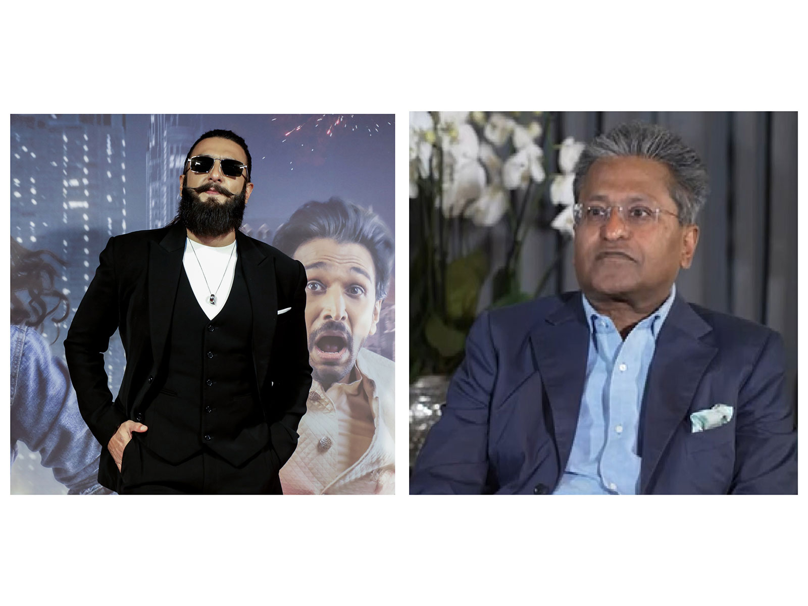 Actor Ranveer Singh and Former IPL commissioner Lalit Modi (Image source: ANI)