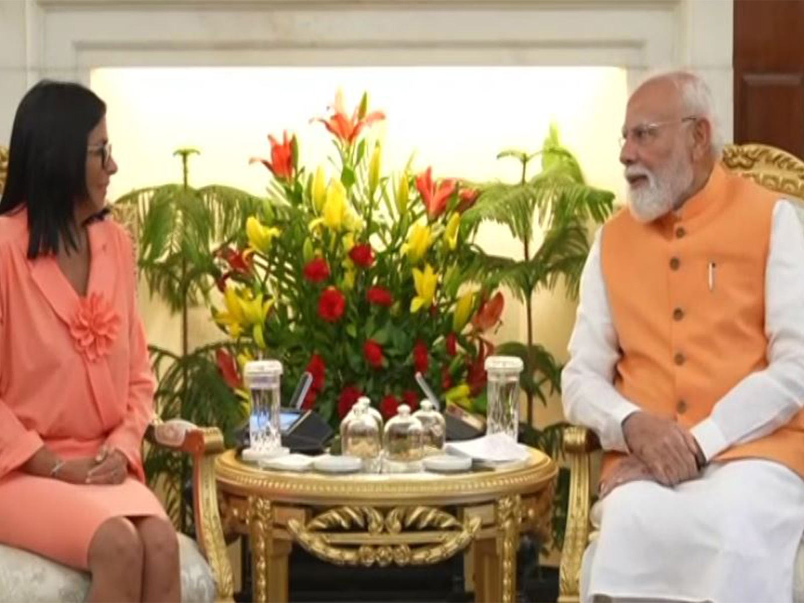 Venezuela Acting President Delcy Rodriguez and Prime Minister Narendra Modi (Photo/DD)