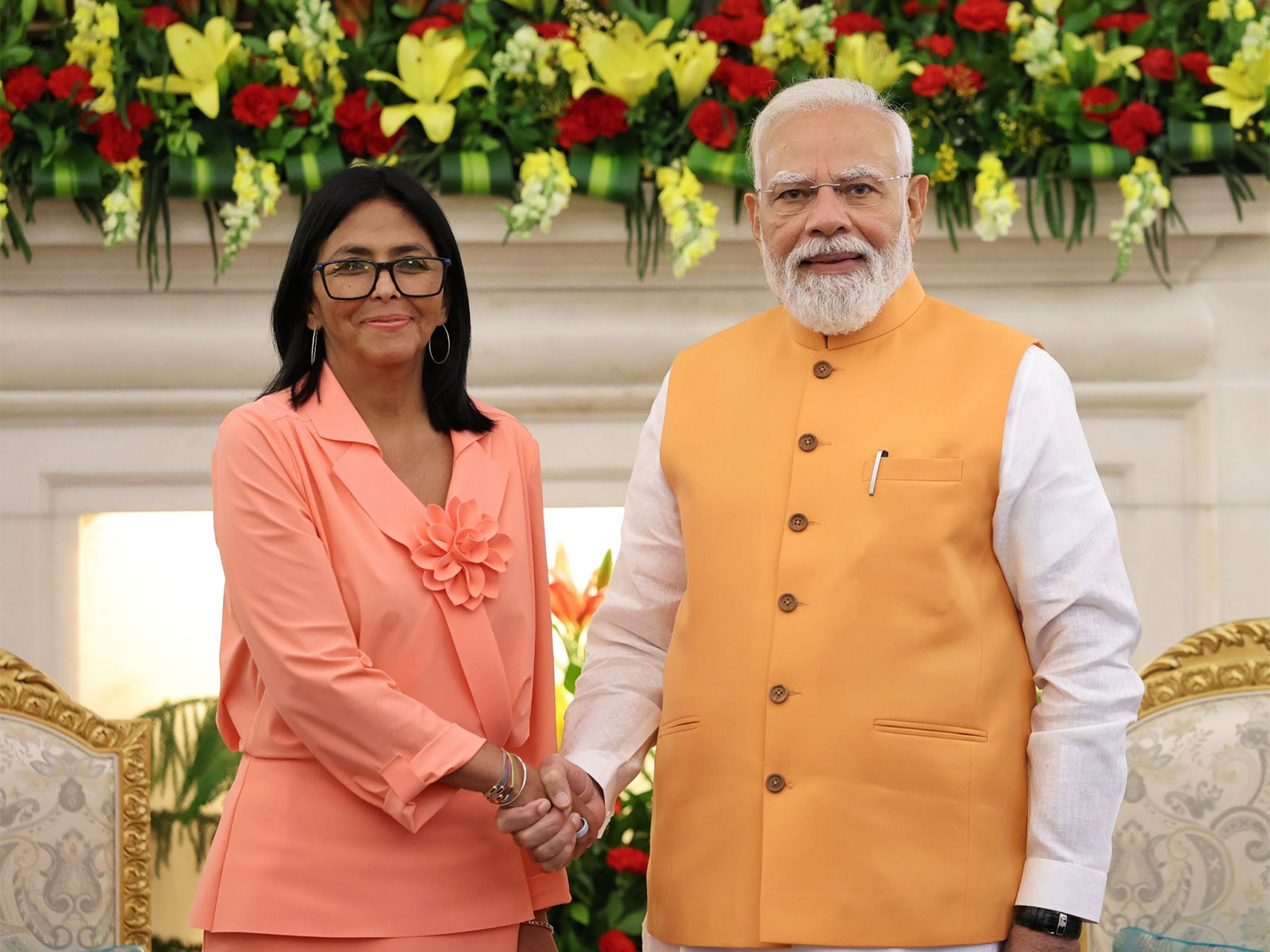 Venezuela's Acting President Delcy Rodriguez and Prime Minister Narendra Modi (Photo/X@MEAIndia)