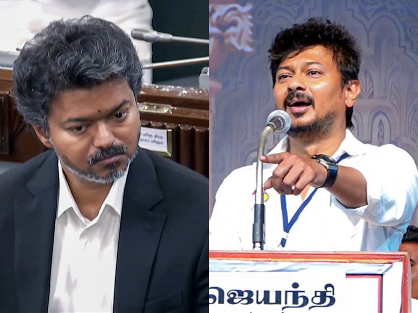 Tamil Nadu CM Vijay and LoP Udhayanidhi Stalin (File Photo/ANI)