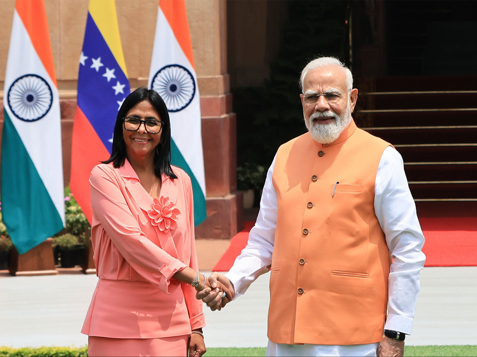 Venezuela's Acting President Delcy Rodriguez and Prime Minister Narendra Modi (Photo: @delcyrodriguezv/X)