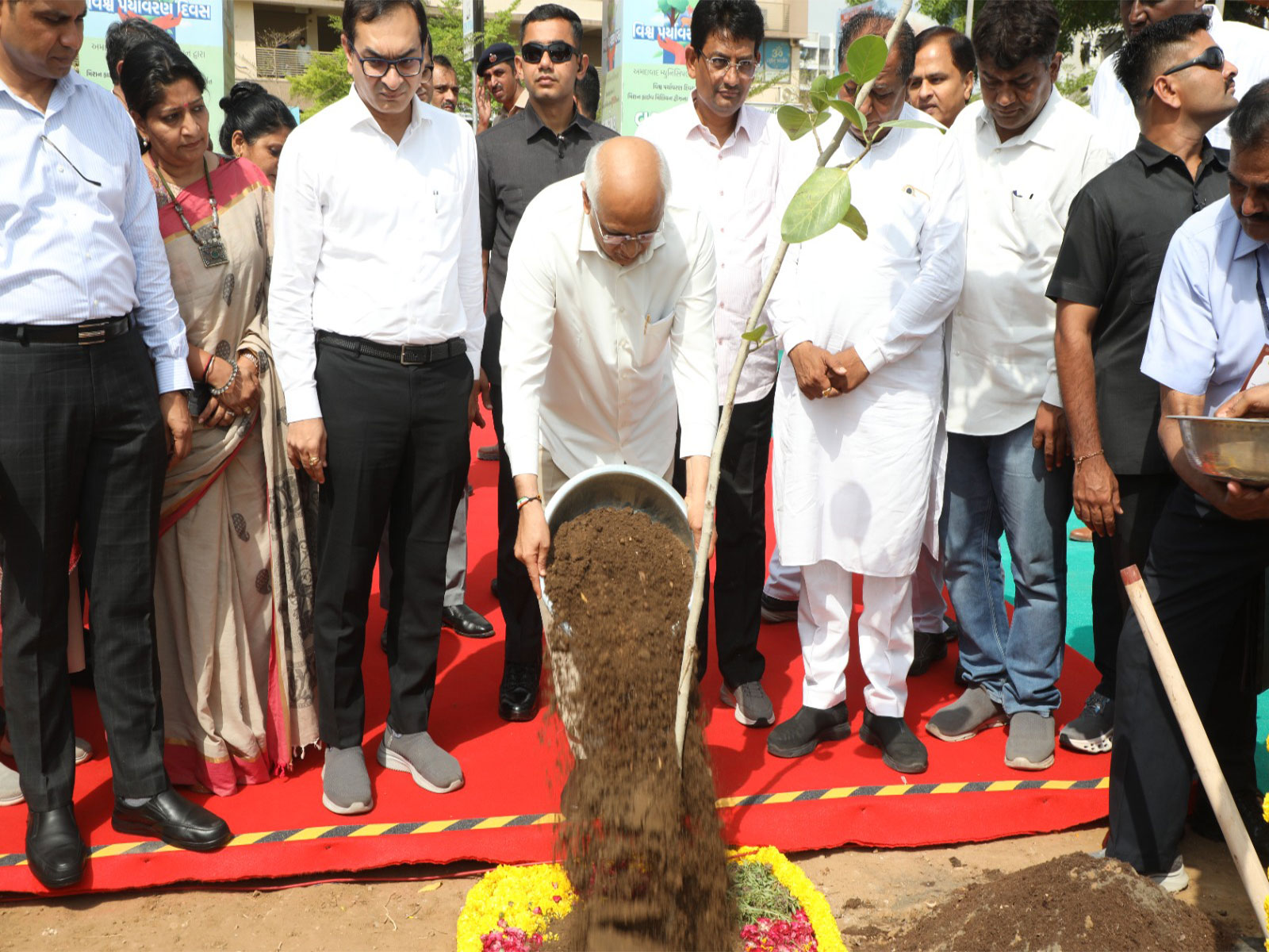 Gujarat CM Bhupendra Patel in mega tree plantation drive (Photo/Gujarat CMO)
