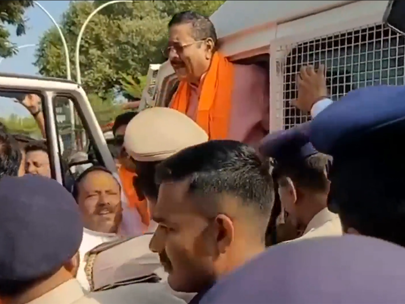 Police detain BJP MLA Yatnal over protest against Hijab ban withdrawal row (Photo/ANI)