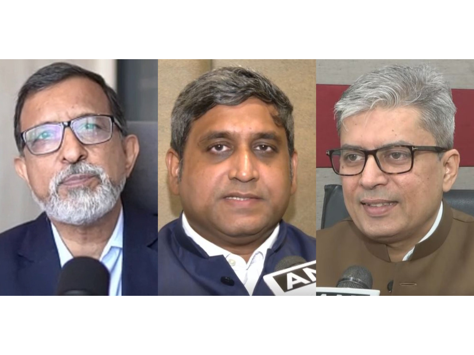 D K Joshi, Chief Economist at Crisil; Abhishek Bisen, Head of Fixed Income at Kotak Mahindra AMC; Debopam Chaudhuri, Chief Economist at Piramal Finance (Photo/ANI)