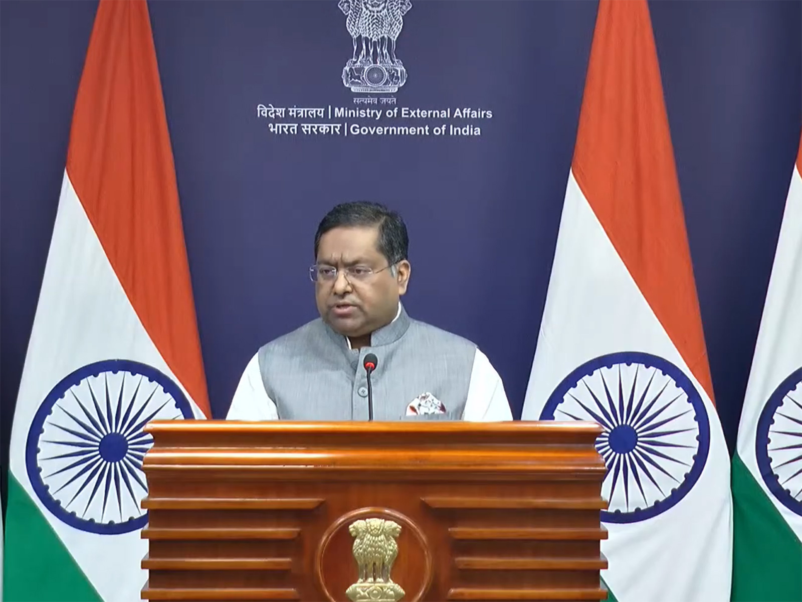 Ministry of External Affairs (MEA) spokesperson Randhir Jaiswal (Photo/YouTube/MEA)