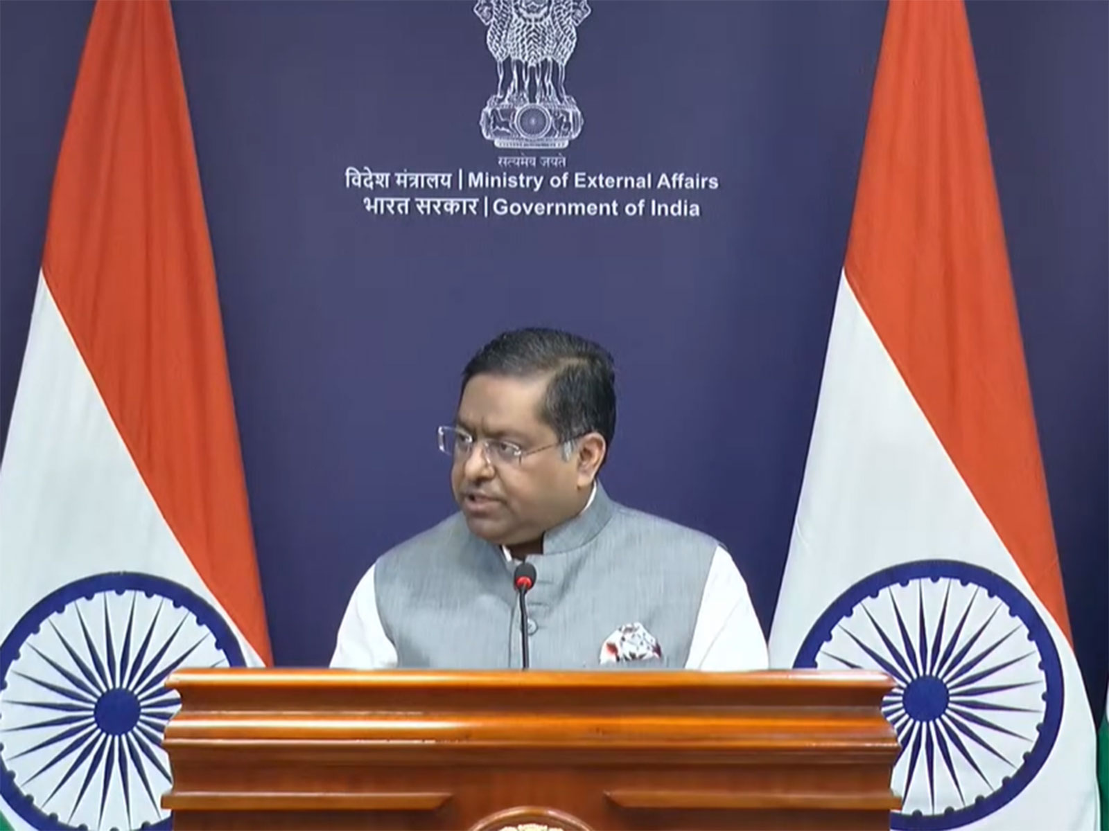 MEA spokesperson Randhir Jaiswal (Photo/YouTube/MEA)