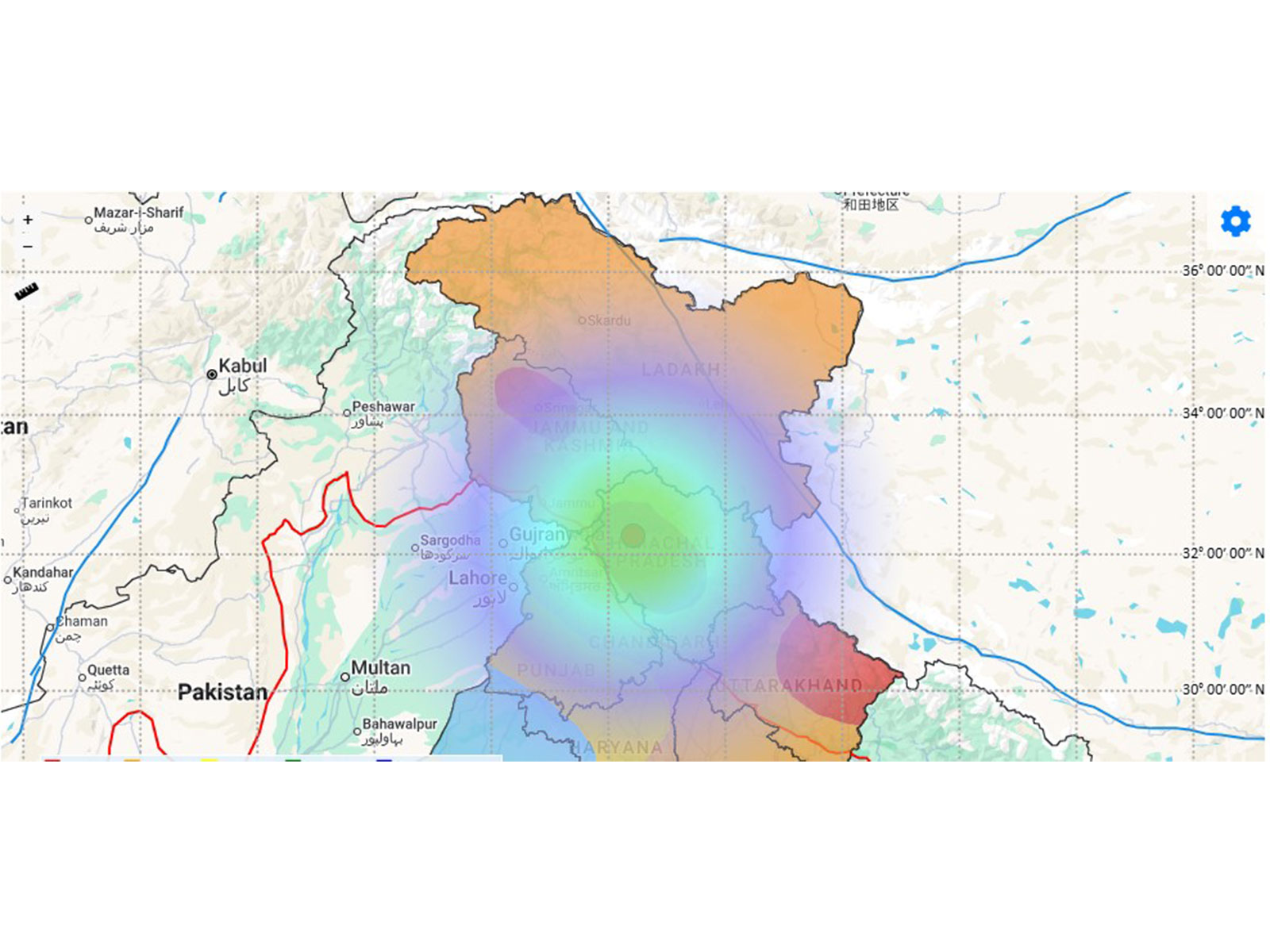 5.0 magnitude earthquake hits Chamba (Photo/NCS Website)