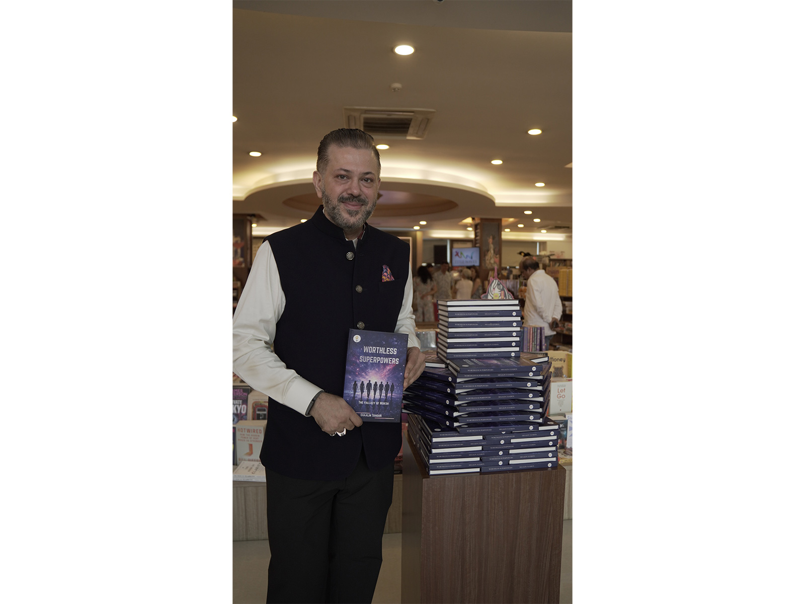 Shaalin Tandon at his book launch Worthless Superpowers The Fallacy of Moksh