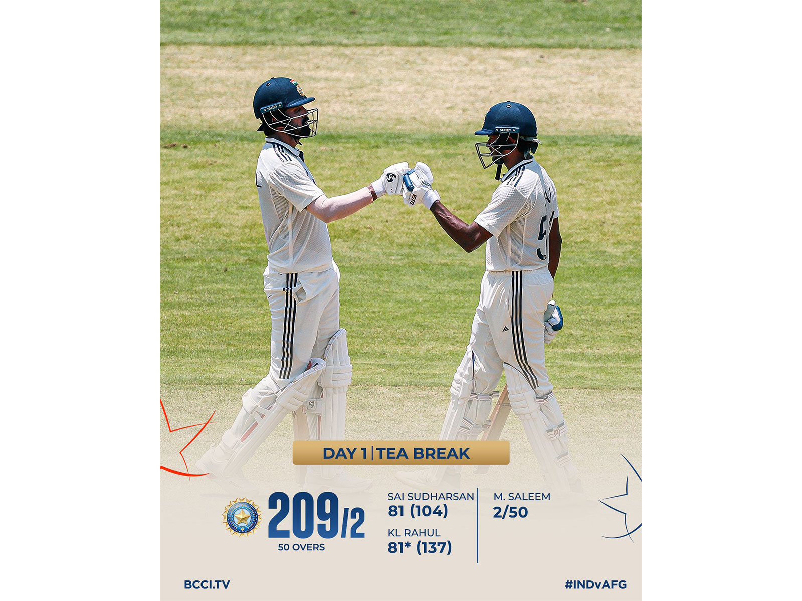 KL Rahul (L) and Sai Sudharsan. (Photo: X/@BCCI)