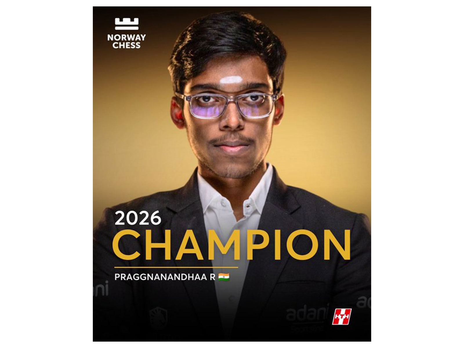 R Praggnanandhaa is champion of Norqay Chess 2026 (Photo: X/@AmitShah)