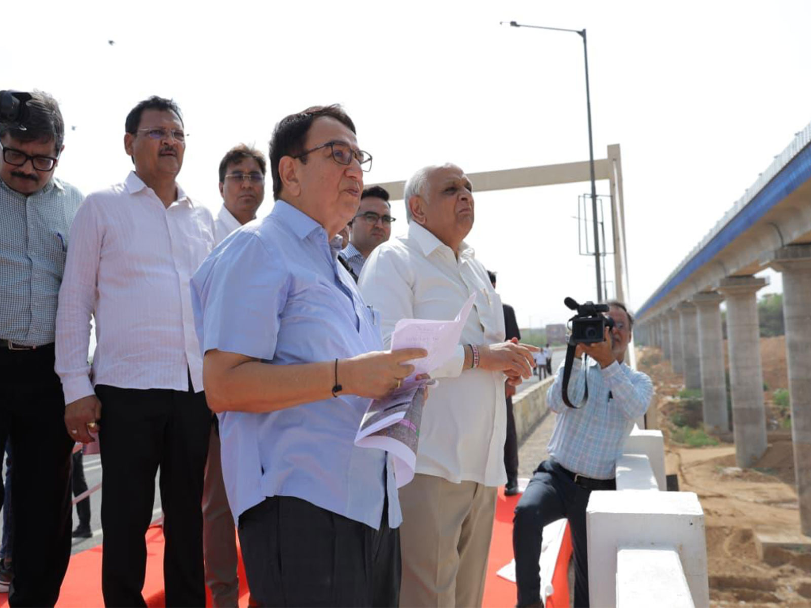 Gujarat CM conducts site visit to review progress of key ongoing development projects (Photo/Gujarat CMO release)
