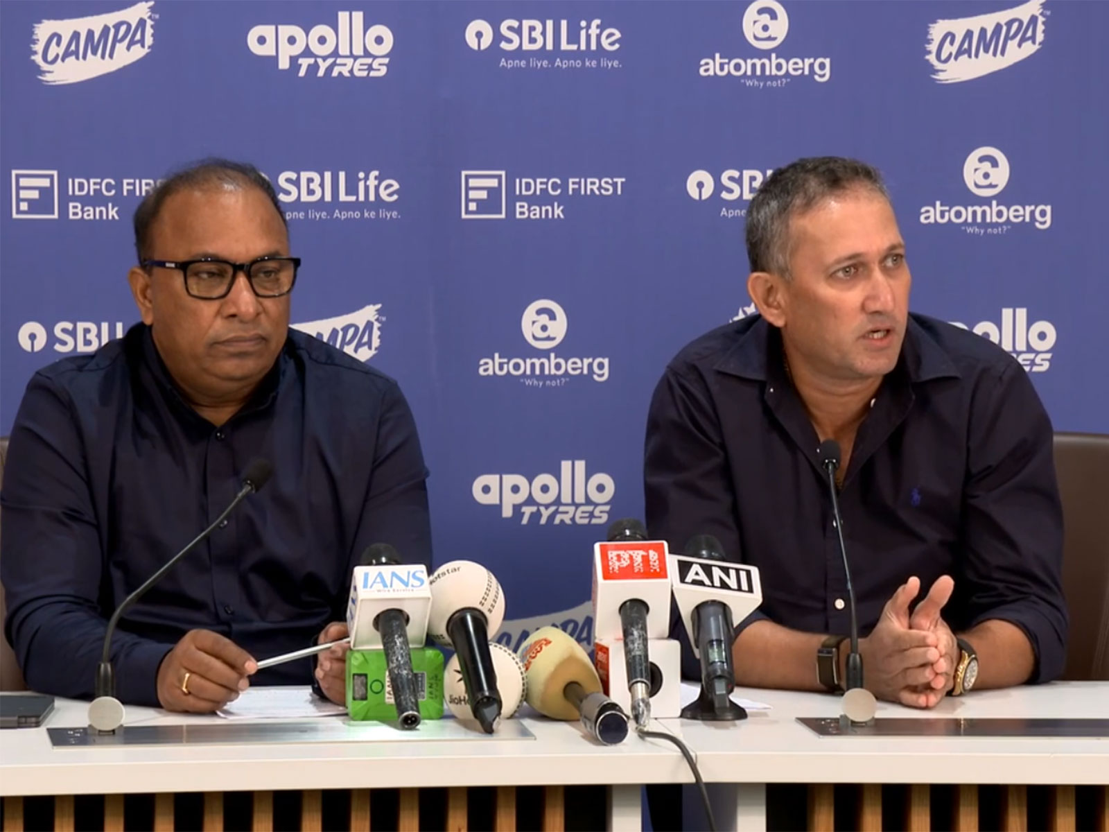 Devajit Saikia (L) and Ajit Agarkar (R). (Photo: BCCI)