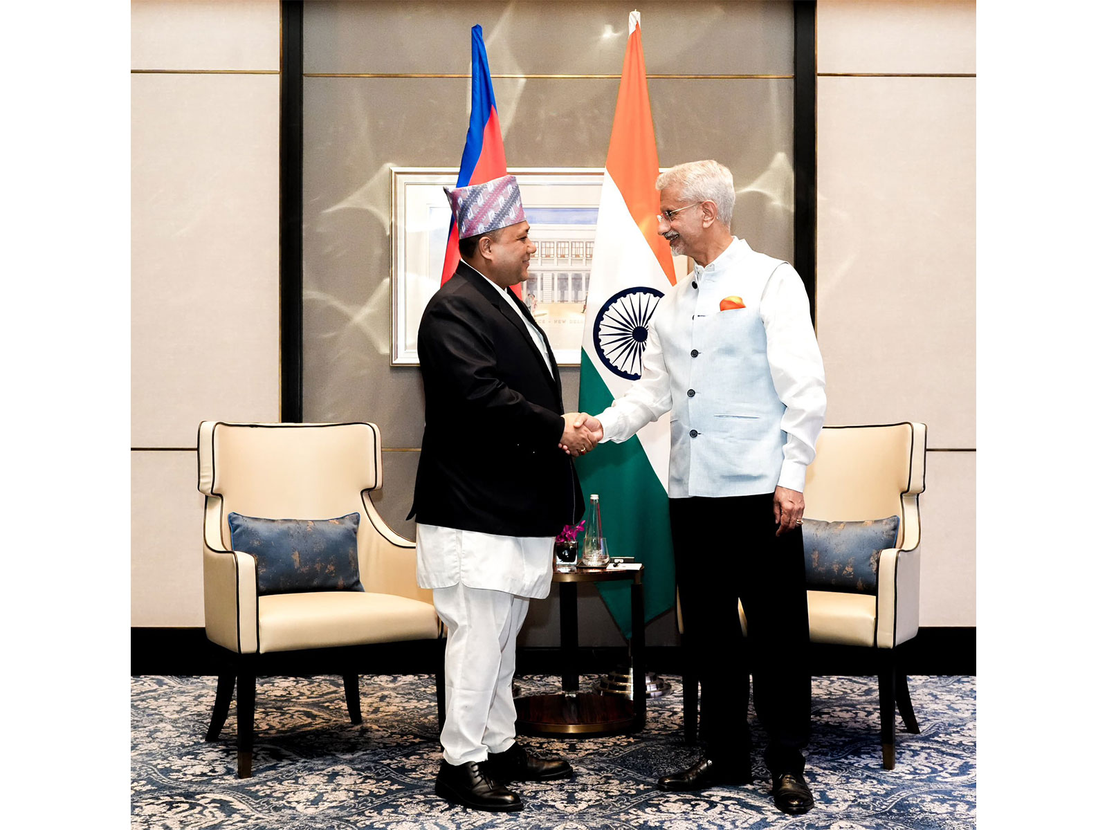 External Affairs Minister S Jaishankar with Nepal's Foreign Minister Shisir Khanal (Photo: X@DrSJaishankar)