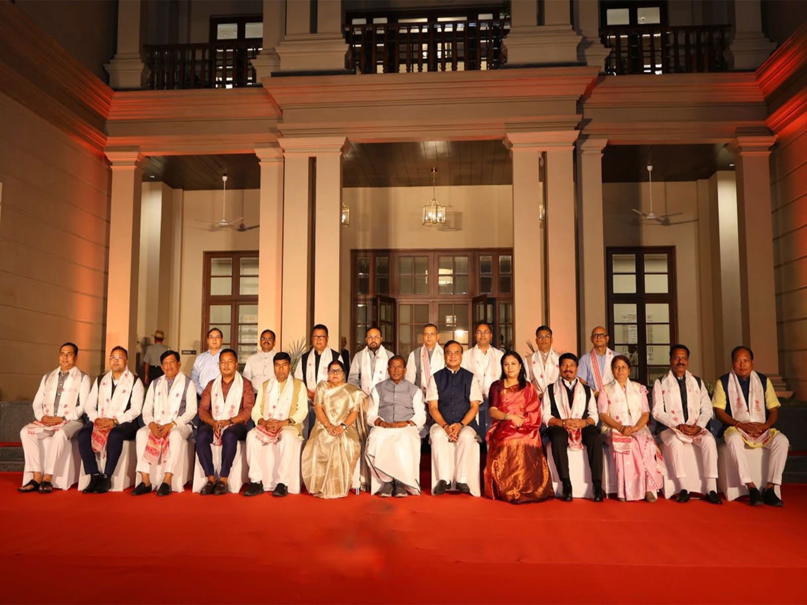Assam Governor hosts CM Sarma, members of State Council of Ministers at Lok Bhavan (Photo/X@CMOfficeAssam)