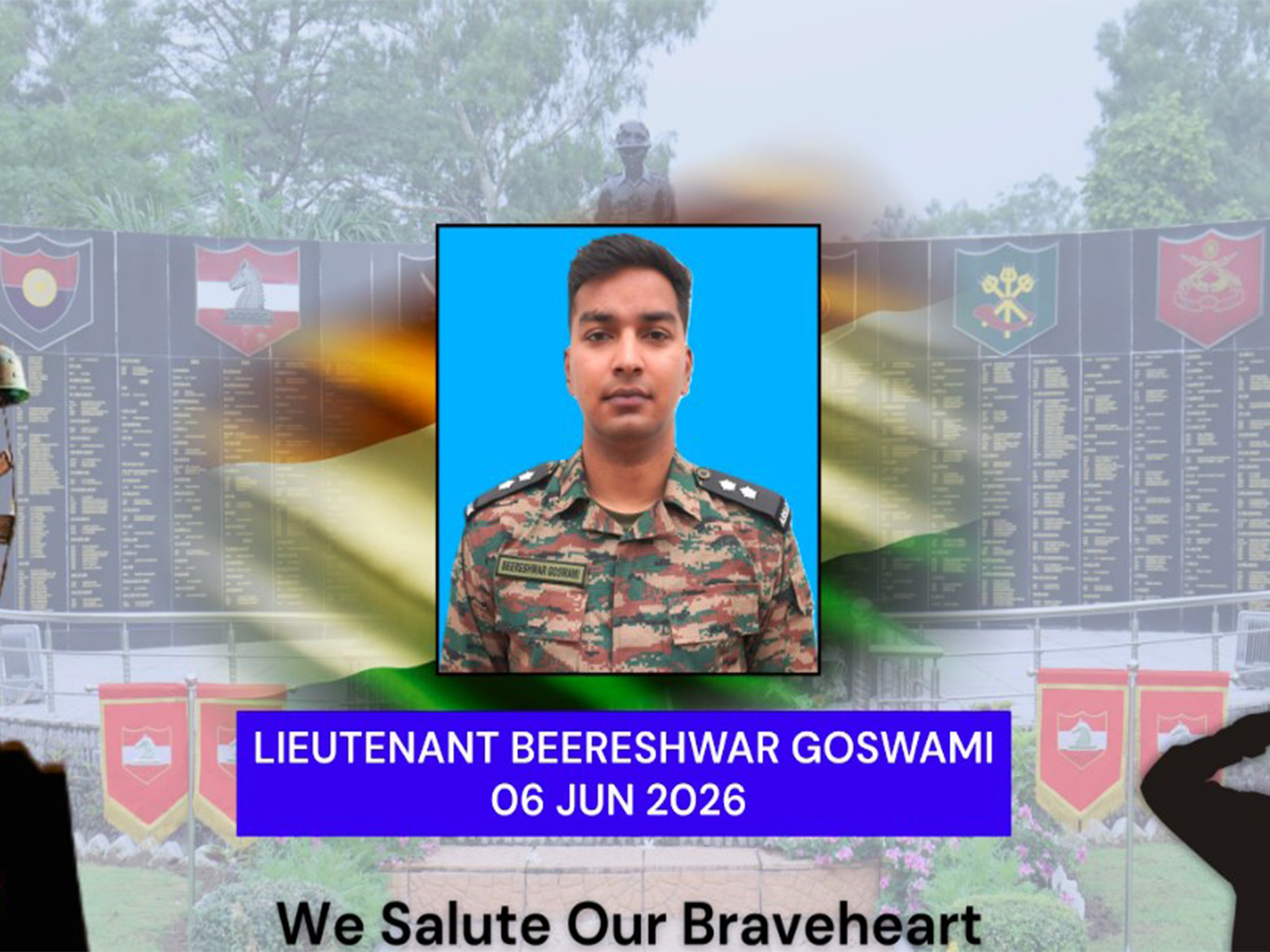 White Knight Corps mourn the untimely demise of Lieutenant Beereshwar Goswami (Photo/@Whiteknight_IA)