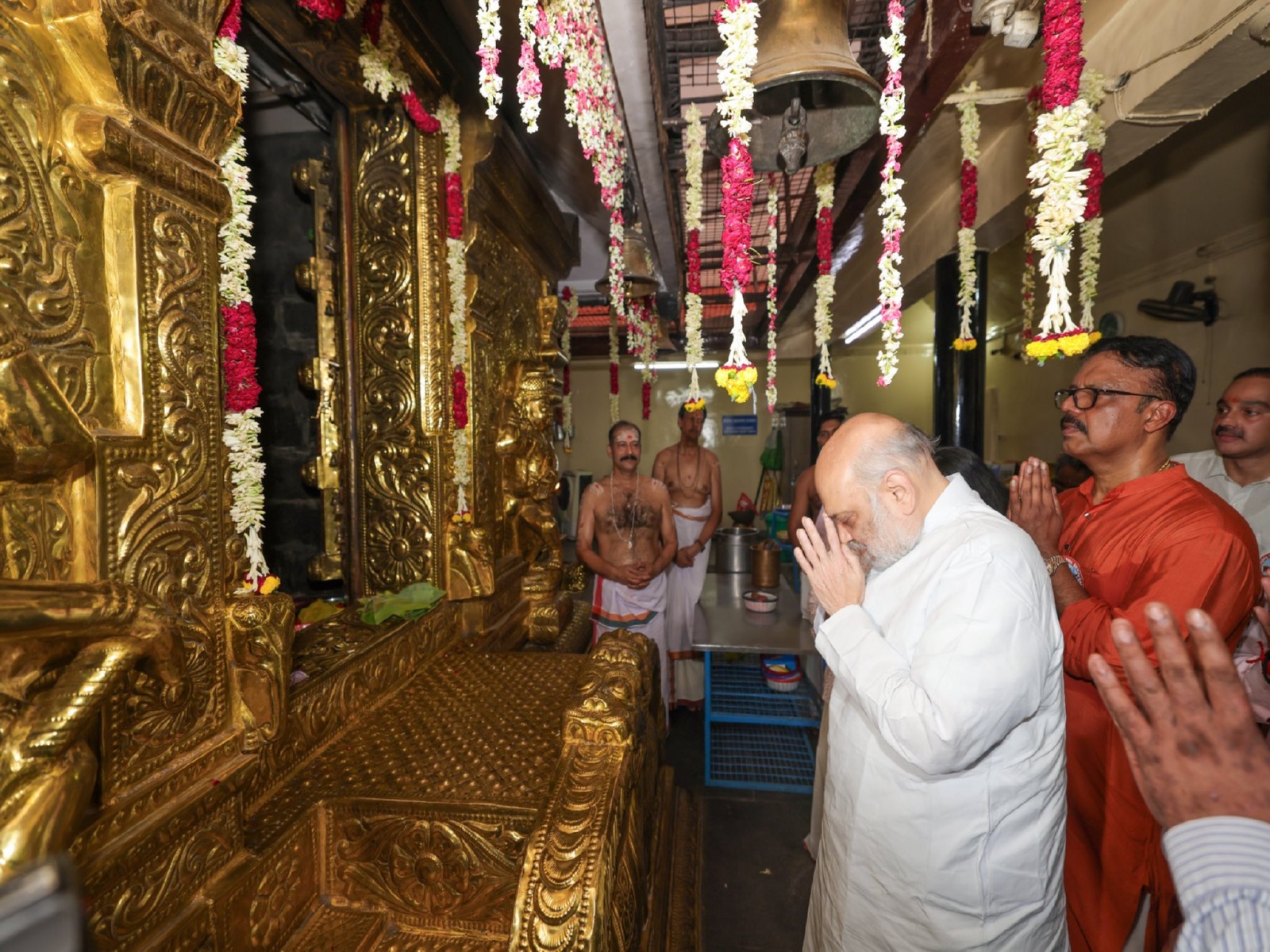 Union Home Minister Amit Shah offers prayers at Lord Ayyappa temple in RK Puram (Photo/X/@AmitShah)