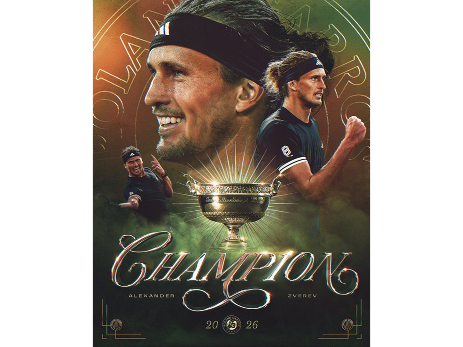 Alexander Zverev is champion of French Open 2026 men's singles event (Photo: X/@rolandgarros)