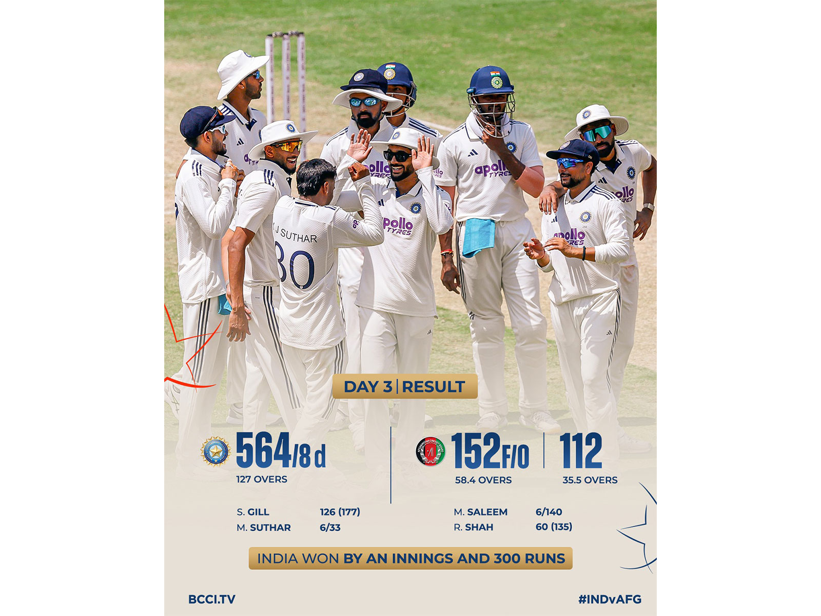 Team India celebrating the win. (Photo: @BCCI X)