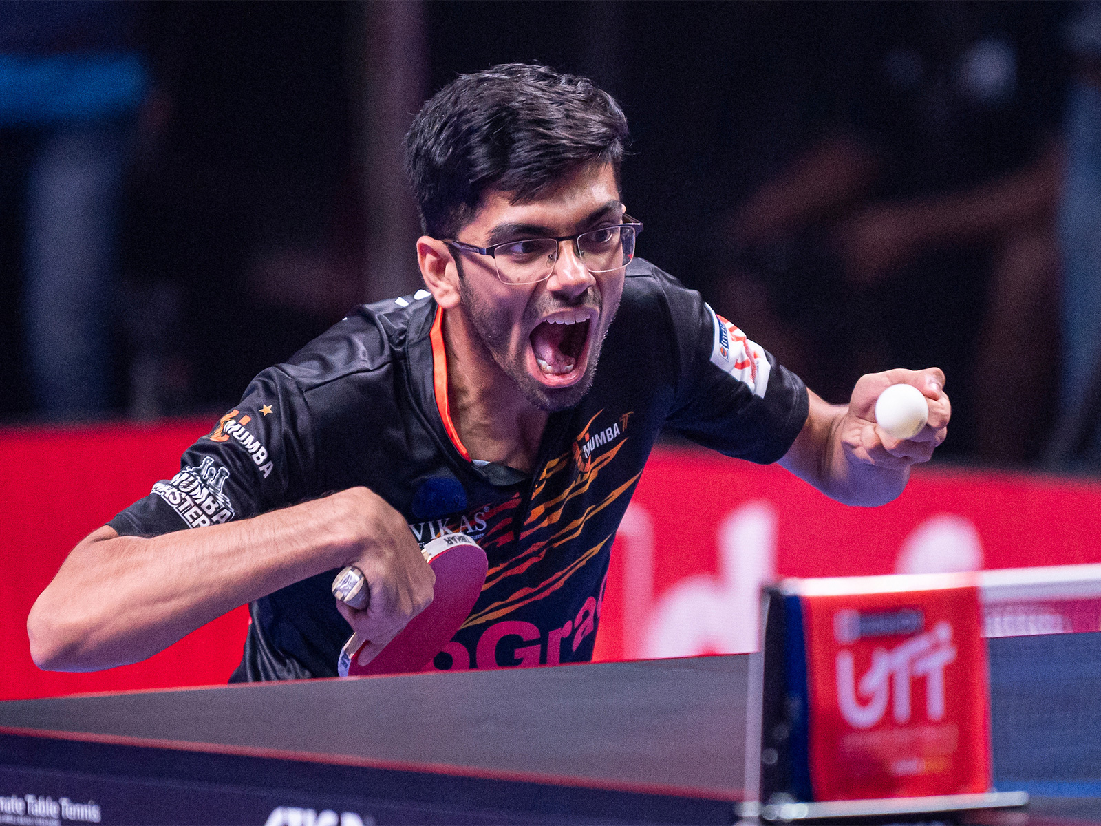 Manav Thakkar in action for U Mumba. (Photo: UTT)