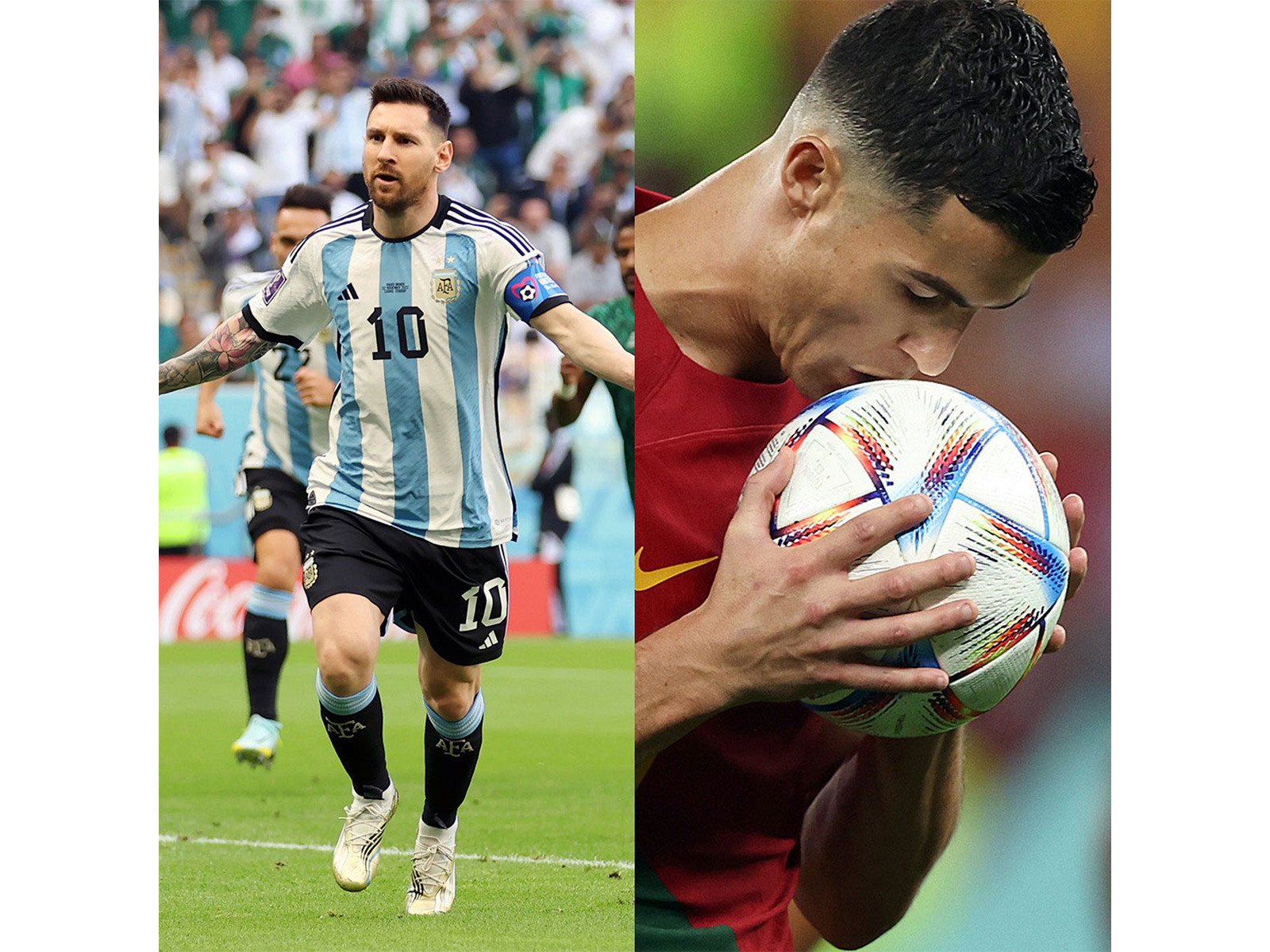 Lionel Messi and Cristiano Ronaldo. (Photo: ANI)