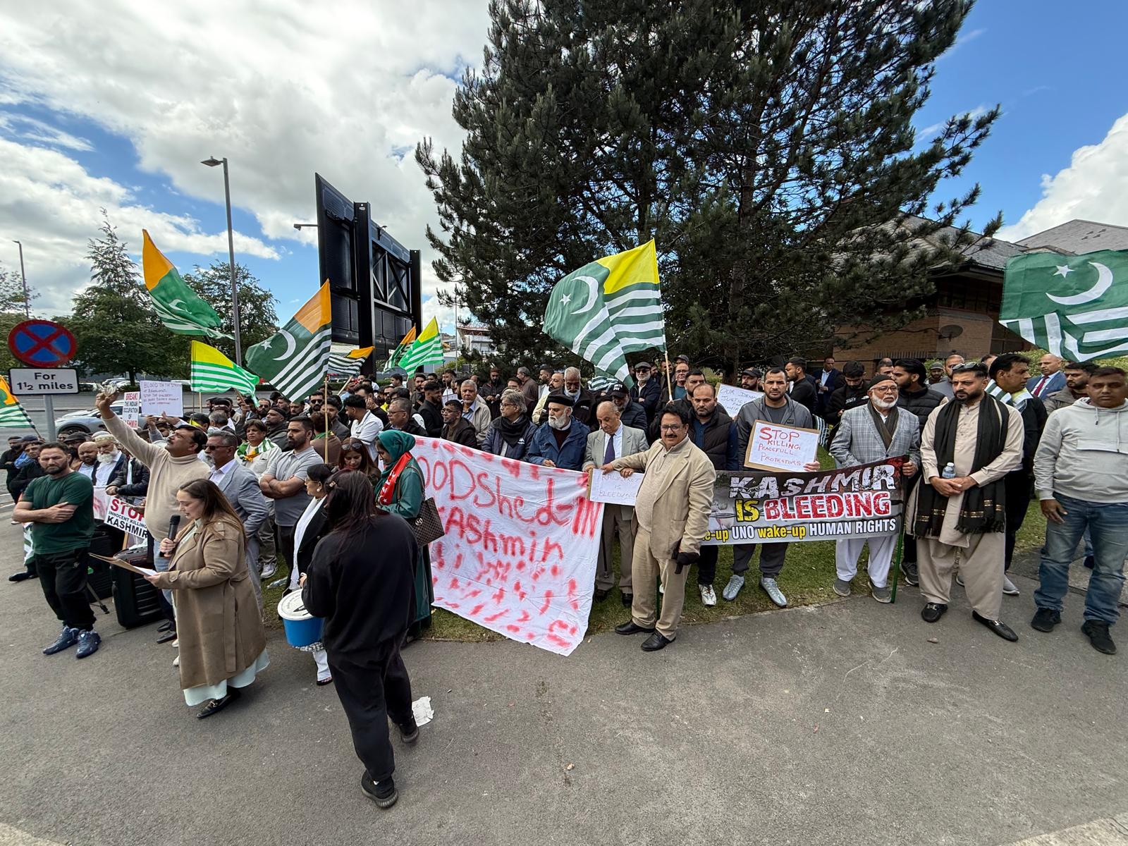 Protest in Bradford against Pakistan's rights abuses in PoJK (Photo/ANI)