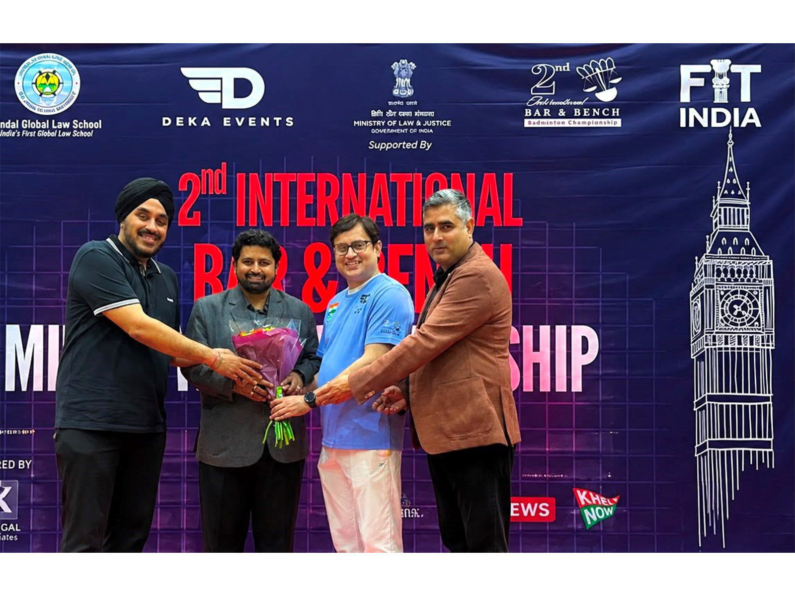 Advocate V. K. Dubey Honoured at 2nd International Bar & Bench Badminton Championship in London