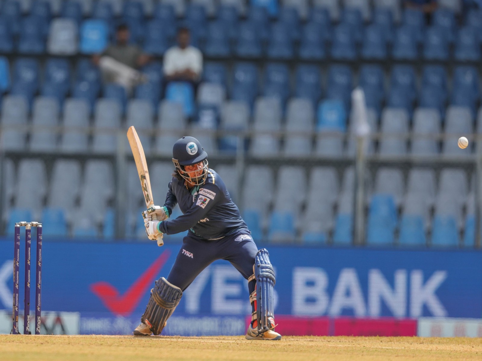 Mansi Patil of Thane Sky Risers plays a shot during a T20 Mumbai Women's League match. (Photo: MCA)